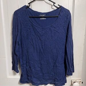 ⚡️ Old Navy Women's Navy Crochet Blouse